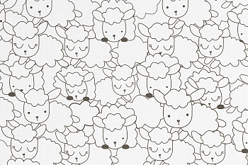 картинка Т588 Овечки, colour 9000/8001*(ru), Кулирная гладь, 30/1 (ru), пачка 95-100 см, кардная, 145-150 gr, 100% хлопок, принт_пигмент, Руткани от компании Руткани