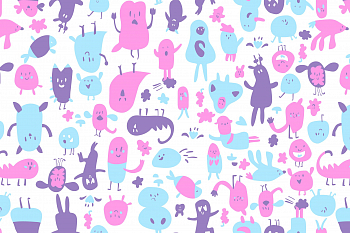 картинка Ткань с принтом Озорной пластилин Т700_15 от компании Руткани